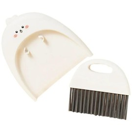 1 Set White Cute Broom and Dustpan Set, Mini Dustpan and Brush Cleaner Set,for Table Window Gaps Keyboard Kitchen Pets Nest