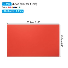 PATIKIL 6x10 Inch Anodized Aluminum Sheet Metal, 7Pcs Laser Plates Engraving Blanks 0.5MM Thin Rectangle for Crafting DIY House Laser Engraving, 7 Color