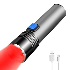 YZYOE Rechargeable Red Light Flashlight，Coon Hunting Lights Aviation Flashlight， Small Red Flashlight，3 Modes Zoomable Night Observation Astronomy，red Flashlight sea Turtles.