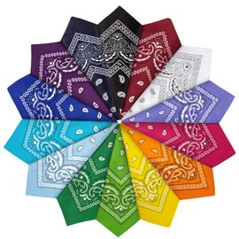 14Pcs Bandanas Paisley Print Novelty Headband Cowboy Headwraps Scarfs Hair Head Bandana for Men