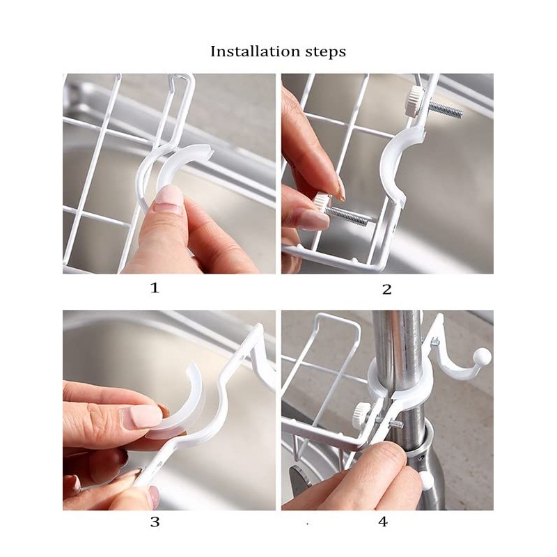 JU YING Sink Organiser Sponge Holder Hanging Stainless Steel Shower