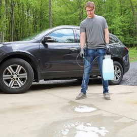 PIG Driveway Oil Stain Remover - Concentrated Formula Gradually Treats Over 100 Driveway Oil Stains - 16 Oz Bottle Concrete Cleaner - Environmentally Friendly - PM50803