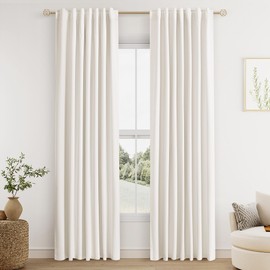 Guken Blue Linen Blackout Curtains 80 Inch Length 2 Panels Set for Living Room Bedroom Back Tab Thermal Insulated 100% Black Out Linen Drapes Room Darkening Window Curtains 80 Inches Long Dusty Blue