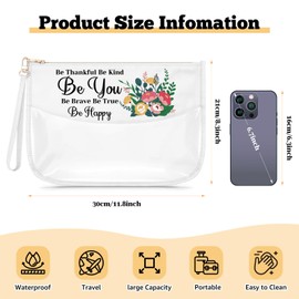 Inspirational Gifts for Women Friends Clear Makeup Bag Motivational Quotes Gift Affirmations Present for Daughter Sister Bestie Cosmetic Bag Positive Encouragement Present Graduation New Year Party