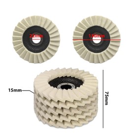 NIYATA 5pcs Wool Polishing Wheel,5Inch/125mm Wool Buffing Wheels Polishing Angle Grinder Serrated Washer Flap Felt Disc for Glass Stainless Steel Marble Metal