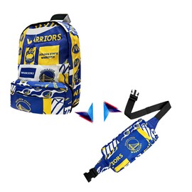 Pro Specialties Group Golden State Warriors Transformable 2-in-1 Mini Backpack: Convertible, Stylish, water-resistant travel belt bag.