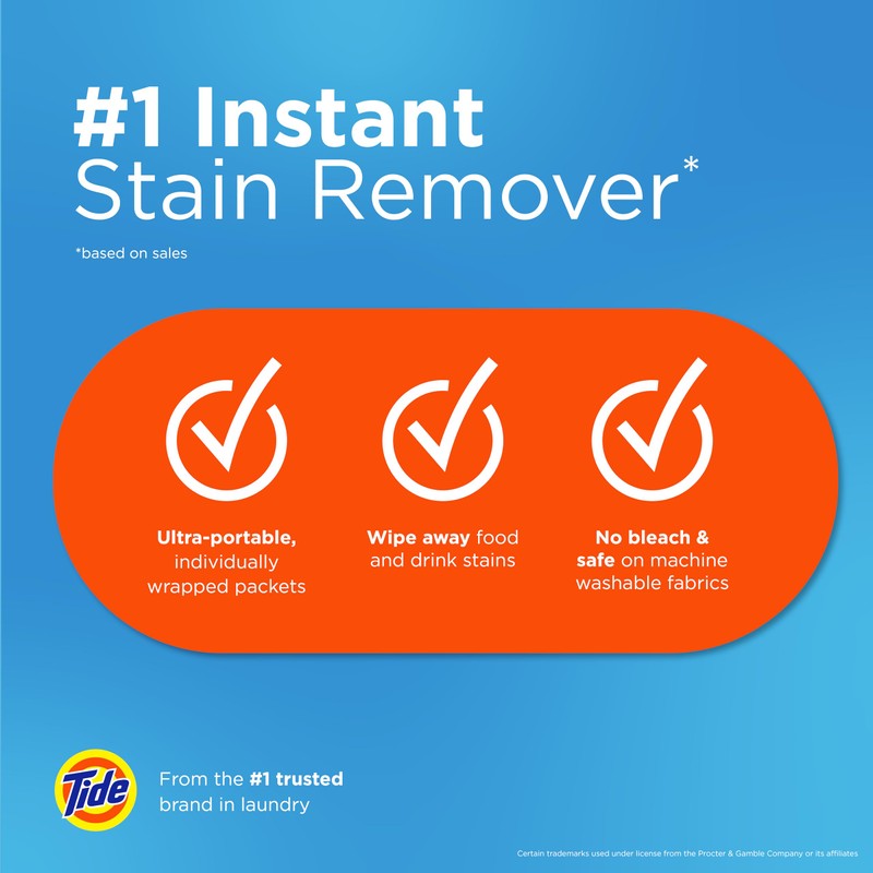 Tide Stain Remover for Clothes, Tide To Go Wipes, Instant