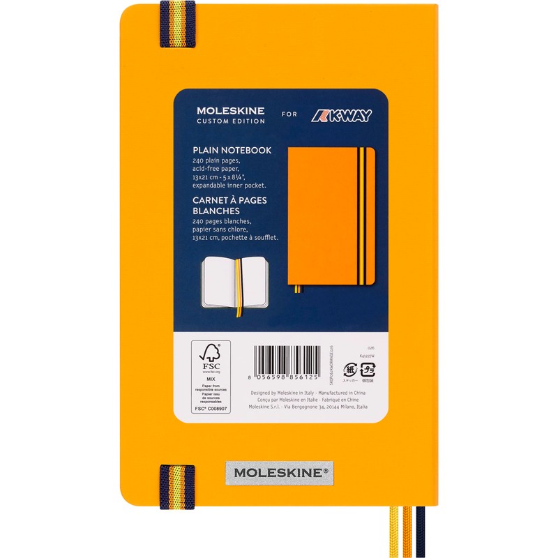 Moleskine x K-Way Notebook, Custom Edition Ruled Layout and Hard