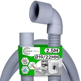 Drain Hose Washing Machine and Dishwasher 2.5 m Diameter 19/22 mm Straight and Angled ONIX TECH