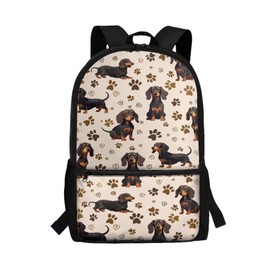 xixirimido 17 Inch Backpack for Girls Dachshund Dog Bookbag Bag Large Rucksack for Travel Hiking