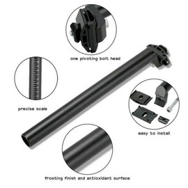 Bike Seat Post, 30.4mmx300mm Alumium Adjustable Seatpost Fit for Most Bicycle Mountain Bike Road Bike (Black)
