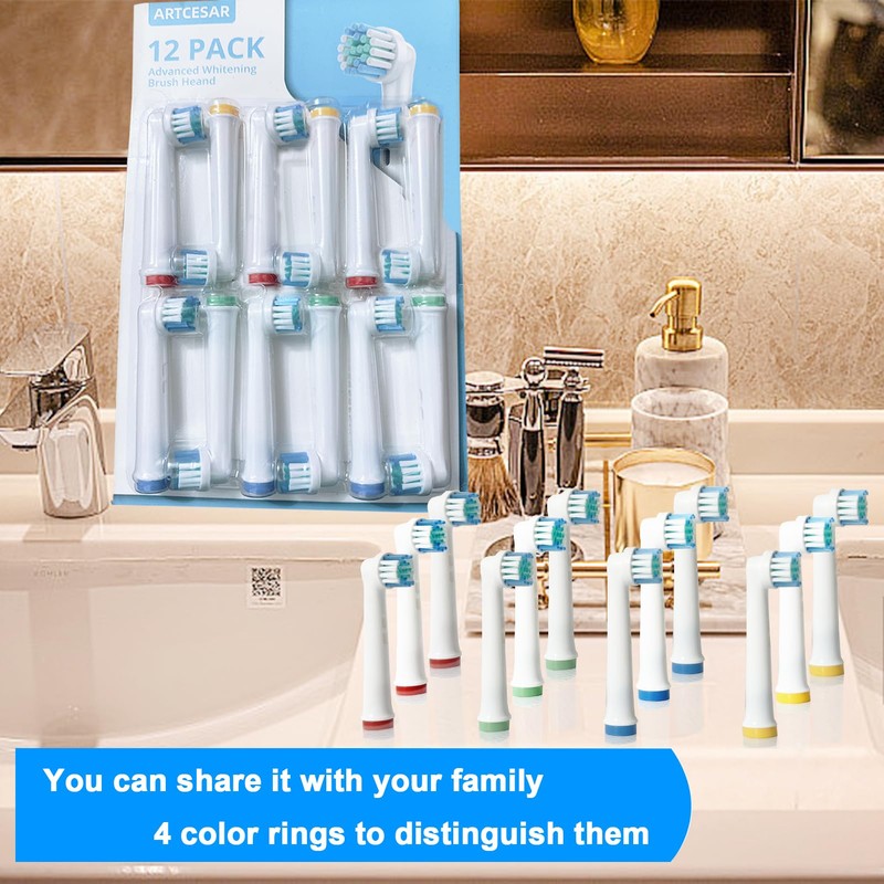ARTCESAR Replacement Heads for Oral B,12 Pack Soft Electric Toothbrush
