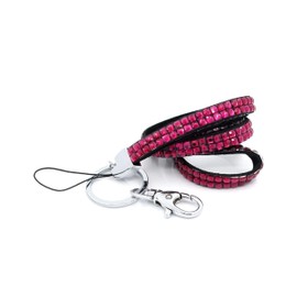 CKB LTD Bling Arcylic Rhinestone Style Lanyard with Rotating Metal Clip and Loop, Plastic ID Badge Holder, Pack of 1 - Pink, pink, Unit size