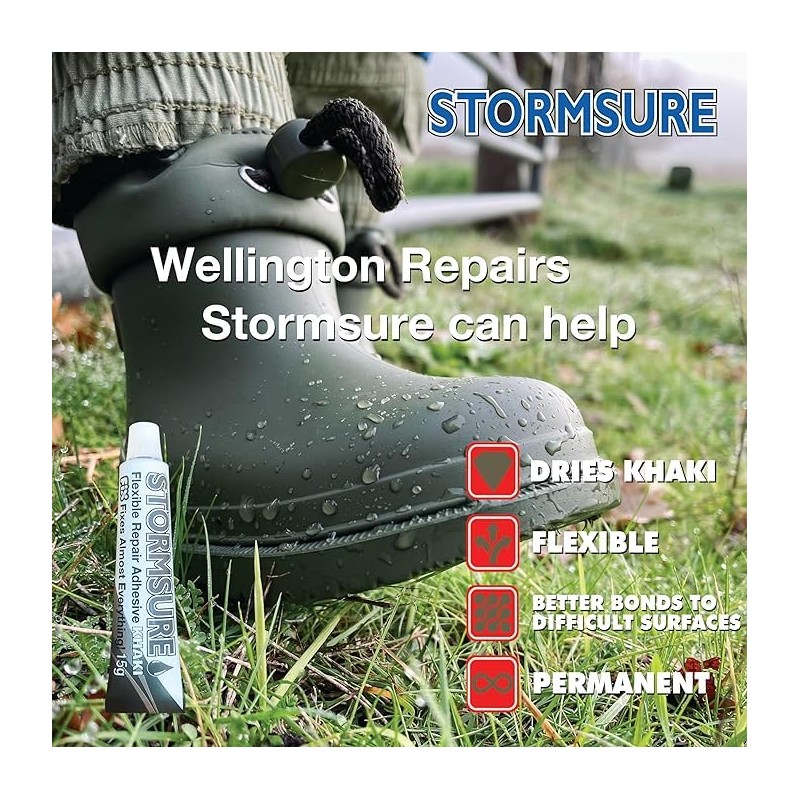 Khaki Wellington Boot Repair Kit - Fast, Durable, and Flexible