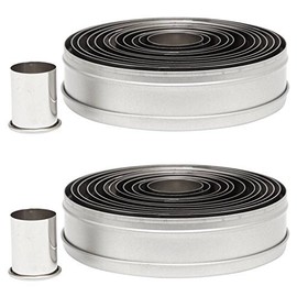 2 X Ateco 5457 12-Piece Stainless Steel Round Cutter Set, Plain by Ateco