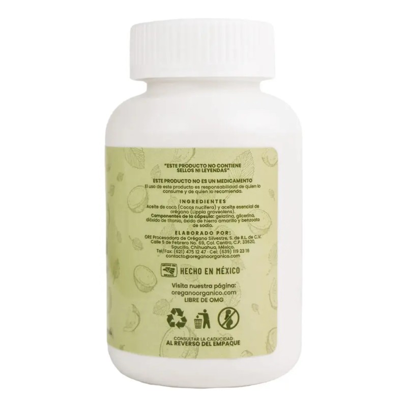 Aceite Orégano Coco Capsulas 100 Pzas Ore
