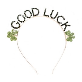 Soochat St.Patrick's Day Headbands Glitter Shamrock Hairband Good Lucky Head Bopper Headband for Irish St Patrick's Day Accessories