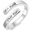JXJL 925 Sterling Silver Inspirational Jewelry Adjustable Wrap Open Ring