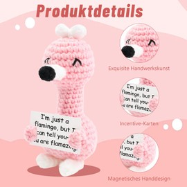 Rosa Positive Flamingo, Pocket Hug Flamingo Geschenke, Emotionale Unterstützung Geschenk, Glücksbringer und Taschenumarmung für Papa Opa Mama Oma Frauen Männer Freund Kollegin