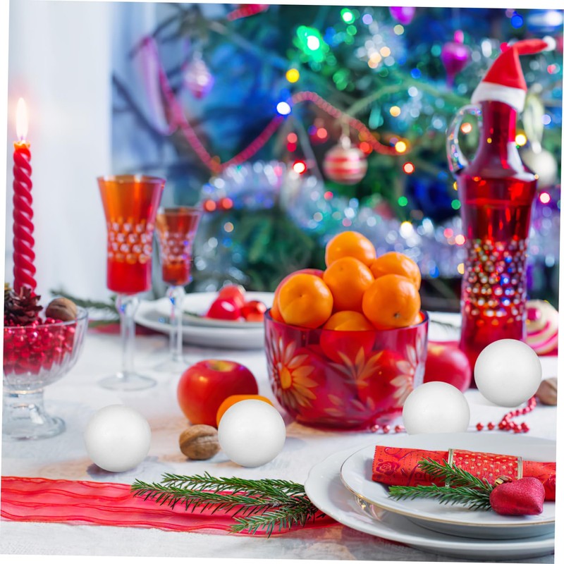 TEHAUX 3sets 6cm Polystyrene Christmas Balls Set 10 Solid Craft