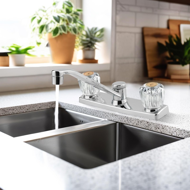 Dreyoo Bathroom Sink Knobs Replacement, Bathtub Faucet Handles with 4