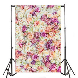 Qinunipoto Photography Flower Backdrop Mother's Day Happy Mother's Day Backdrop Cloth 1x1.5m for Photography Photography Colored Flower Backdrop Wedding Valentine's Day Background Portrait Photo Studio Home Decor Party Vinyl