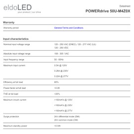 eldoLED | POWERdrive 50U-M4Z0X - 50W DMX/RDM Full-Colour (RGBW) Dimmable LED Driver
