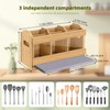 Mittimiya Bamboo Kitchen Utensil Holder with diatomaceous earth base, Kitchen