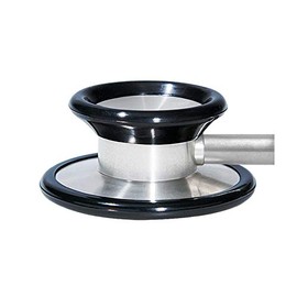 Luxamed Bruststück Brust Stück Doppelkopf Stethoskop Stethoscop, Edelstahl, schwarz, Adult