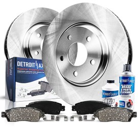 Detroit Axle - 6pc Front Brake Kit for Jaguar S-Type XJ8 XK Vanden Plas, Disc Brake Rotors Ceramic Brakes Pads with Hardware Replacement : 12.84" inch Rotors