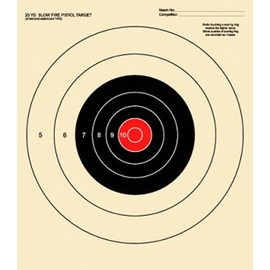 National Target B-16 [B16(RC)] 25 Yard Slow Fire Pistol Target (25) Tagboard w/Red Center