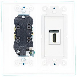 RiteAV Custom HDMI Wall Plate 1 Port - Outlet [White/White]