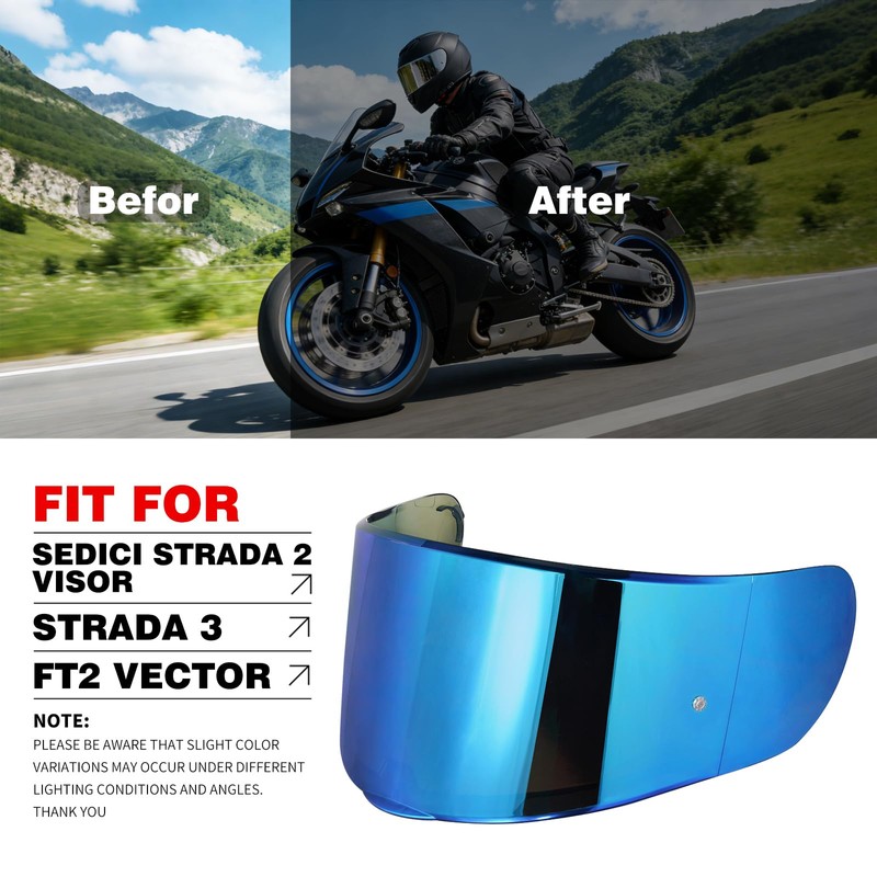 VCOROS Helmet Visor Shield For SEDICI Strada II and For