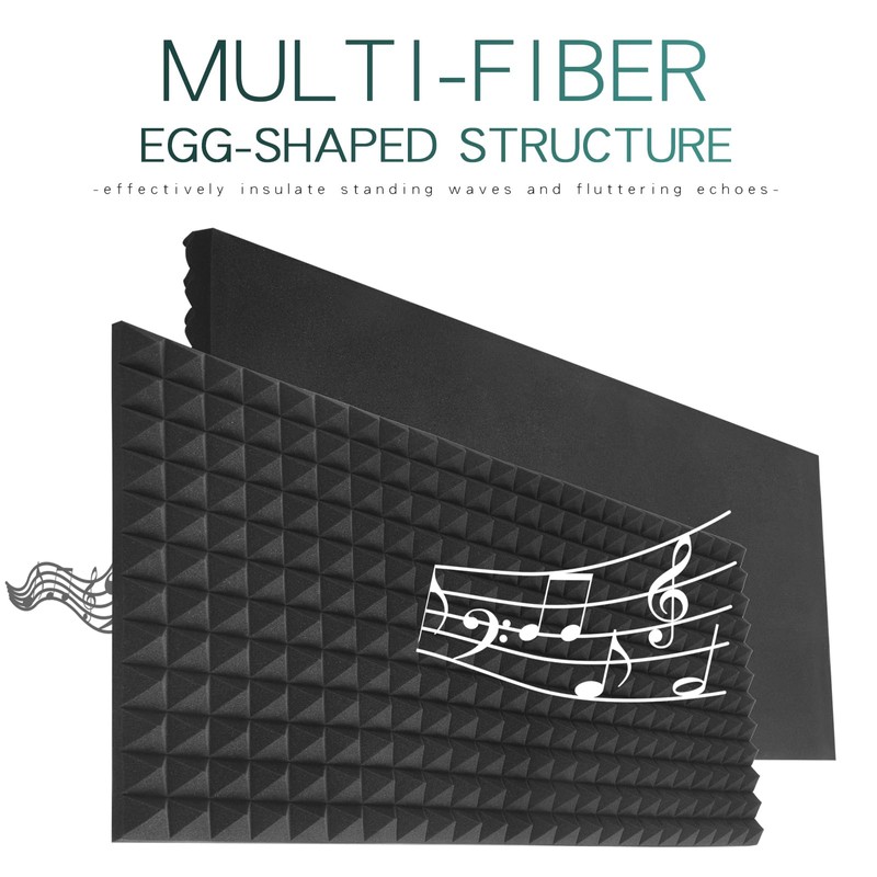 4 Pack Black Acoustic Foam Panels,48x24x2 Inch Sound Proof,High Density