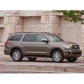 Rvinyl Pillar Post Window Trim Compatible with Toyota Sequoia 2008-2022 - Matte (Black)