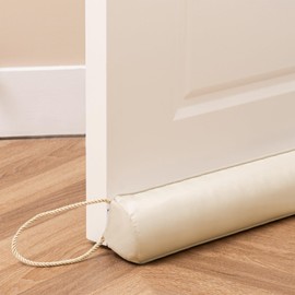 Sunolga 36 Inches Waterproof Door Draft Stopper Filled with Glass Beads & Cotton, Removable Machine Washable Door Draft Blocker for Door & Window, Beige