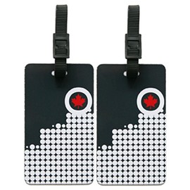 ORB Travel-DT202-Dots-Grey/Silver-2-Pack Luggage Name Tags ID Label Set of 2 Tags Business Card Suitcase Label