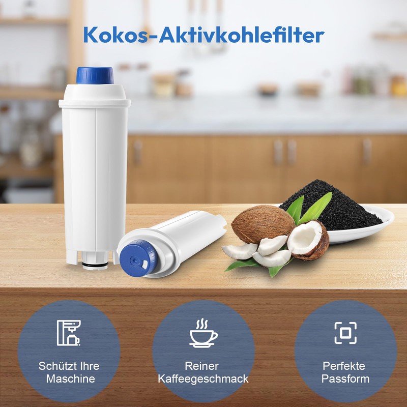 Finsna Water Filter Replacement for De'Longhi DLSC002, Compatible with Magnifica