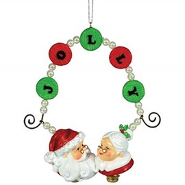 WL SS-WL-93957, 4 Inch Christmas Time Winter Holidays Ceramic Jolly Ornament, 4"