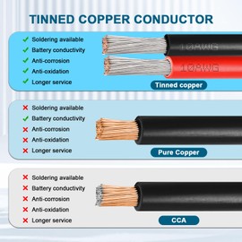 Kimbluth 10 AWG Solar Extension Cable 50FT, Flexible Solar Panel Wire with Male to Female Connector Parallel Tinned Copper Wire for Solar Panel, Automotive, RV, Boat, Outdoors
