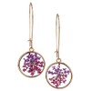 SPUNKYsoul Dried Flower Earrings for Women (Pink & Purple)