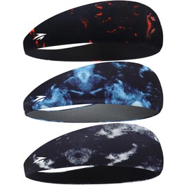 Zollen Mens Headbands 3 Packs Guys Sweatband and Sports Headband for Men for Running, Cross Training, Racquetball, Working Out