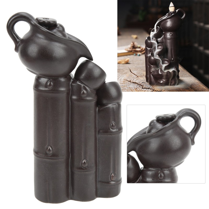 Waterfall Incense Burner Teapot Design Serene Ambience Relieve Anxiety Aid