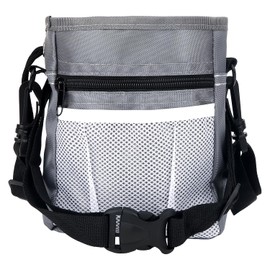 MOTIBACK Dog Training Treat Pouch,Crossbody Bag With Multiple Pockets,6.88inch Portable Dog Training Pouch,Puppy Treat Bag for Walking Running Outdoor Use (Grey)