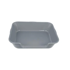 Blaucasa 1 Pack Extra Large Dog Litter Box Pan Tray (ABS Material), Low Entry Jumbo Senior Litter Boxes for Multiple Kitten Big Cats, Pet Safe Indoor Dog Potty (Dark Gray, 24" L x 20" W)
