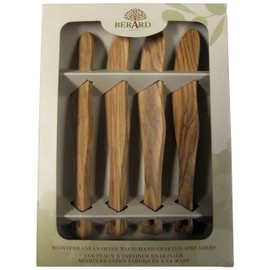 Berard Acero Olive Wood 6 Inch Spreader, Set of 4