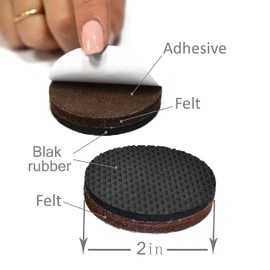 Self Adhesive Anti Skid Furniture Pads kafel - Premium 16 pcs 2” Furniture Pads- Ideal Non Skid Furniture Floor Protectors for Fixation in Place Furniture