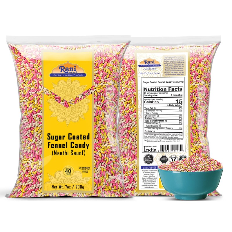 Rani Sugar Coated Fennel Candy 7oz (200g) ~ Indian After