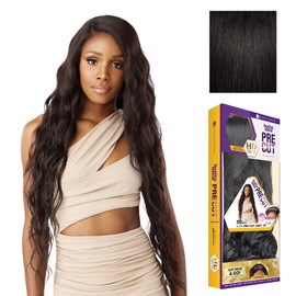 Sensationnel Butta Lace Precut Wigs - Unit 10 Glueless Extra Wide 5 Inch Deep Parting Synthetic Pre Tweezed Smaller Knot Hairline (1B OFFBLACK)