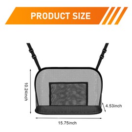 Opuweiy Car Net Pocket Handbag Holder, Large Capacity Storage Mesh Bag Between Seats, Automotive Organizers for Document Phone Storage, Universal for Sedans Trucks SUVs (Black)